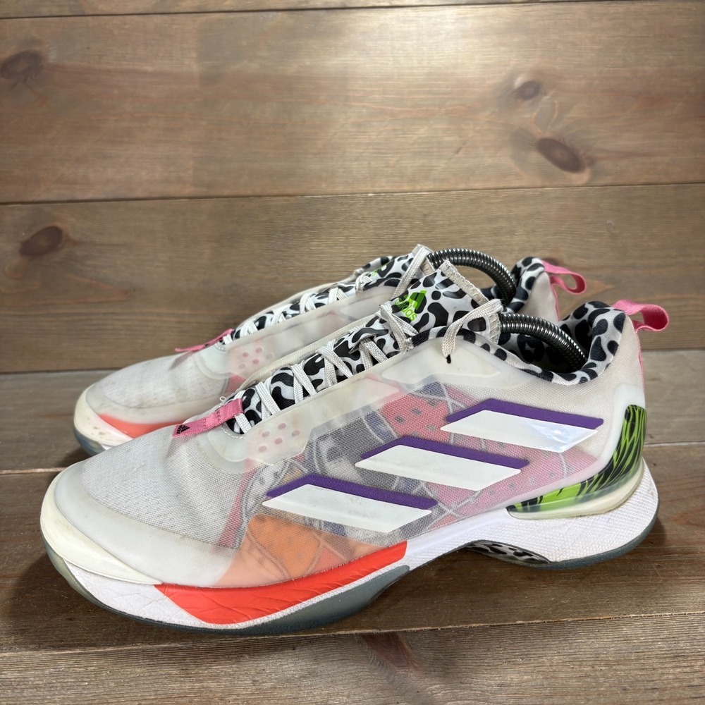 adidas Avacourt Womens size 9 shoes White Mesh Safari Print Tennis sneakers